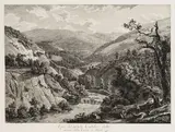 Albert Christoph Dies, Am Fuß des Kreuzberges bei Tivoli (A pié del Monte Castillo detto monte della Croce a Tivoli), 1793, Etching