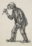 Rudolf Führmann, Flötenspieler, 1948, Lithograph