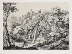 Ernst Fries, Stift Neuburg bei Heidelberg, 1825, Lithograph