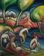 Wladimir Georgiewitsch von Bechtejeff, Vier badende Mädchen, 1910, Oil on canvas
