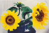 Sonnenblumen in blauer Vase by Emil Nolde, 1930, Watercolour, sold Jun 2007
