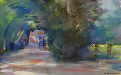 Allee mit Reitern by Max Liebermann, 1911, Pastel, sold Jun 2007