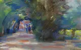 Max Liebermann, Allee mit Reitern, 1911, Pastel