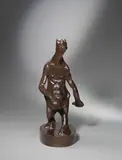 Thomas Theodor Heine, Gehender Teufel, 1904, Bronze