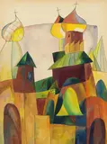 Aristarkh Lentulov, Ansicht einer Basilika, 1916, Watercolour