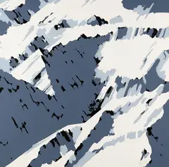 Schweizer Alpen I by Gerhard Richter, 1969, 5 Farbserigraphien, jeweils auf festem glatten Papier, sold Jun 2007