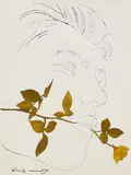 Andy Warhol, Untitled (Man with Rose in Mouth), 1957, Offset lithograph