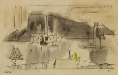 Untitled (Roadstead) by Lyonel Feininger, 1950, Watercolour, sold Jun 2007