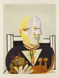 Pablo Picasso, Vollard et son Chat, 1960, Etching and aquatint in colours