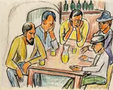 Max Pechstein, In der Kneipe, 1924, Oil