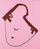 Walter Dahn, Ohne Titel (Gunhead), 1985, Acrylic