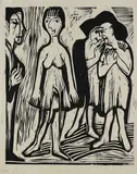Die Entscheidung by Ernst Ludwig Kirchner, 1928, Woodcut, sold Jun 2007