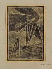 Alexander Michailowitsch Rodtschenko, Grafische Konstruktion Nr. 33, 1919, Linocut