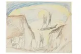 Lyonel Feininger, Hafen von Neppermin, 1914, Chalk drawing