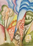 Natalia Goncharova, Paysage 1 (Dekorative Landschaft)