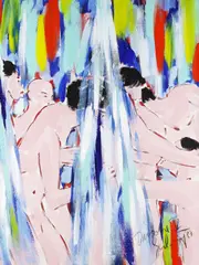 Dusche V by Salomé, 1987, Acrylic on canvas, sold Jun 2007