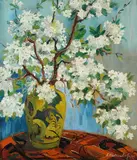 Franz Heckendorf, Blütenzweige in einer Vase