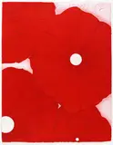 Four red flowers May 17 1999 by Donald Sultan, 1999, Woodcut in colours, sold Jun 2007