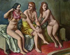 August Wilhelm Dreßler, Drei Frauen, 1930, Oil on canvas