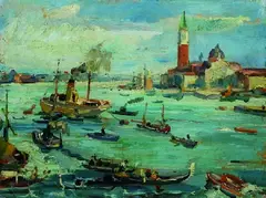 Wilhelm Wagner, San Giorgio, Venedig, 1924, Oil on panel