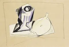 Stillleben by Emil Filla, 1920, Collage, sold Jun 2007