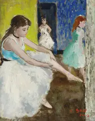 François Gall, Eugénie au long tutu blanc dans les coulisses, 1952, Oil on canvas