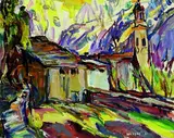 Wolfgang von Websky, Landschaft im Tessin, 1961, Oil on canvas