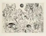 Max Beckmann, Auferstehung, 1918, Drypoint