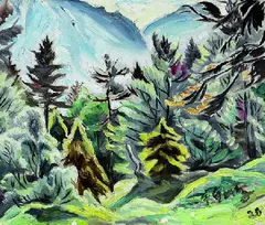 Fritz Gartz, Gebirgswald, 1926, Oil on canvas