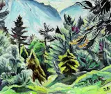 Fritz Gartz, Gebirgswald, 1926, Oil on canvas