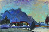Otto Dünkelsbühler, Tauwetter in den bayrischen Voralpen, 1954, Oil on paper