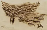 Fritz Koenig, Camargue, 1957, Pen and India ink drawing