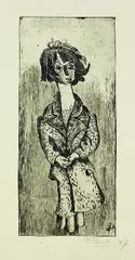 Otto Pankok, Gaisa im Mantel, 1947, Drypoint