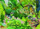 Rose Sommer-Leypold, Blumenrabatten, 1990, Oil on fibreboard