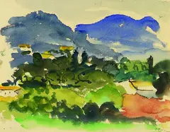 Hans Olde, Landschaft in der Provence, 1960, Watercolour