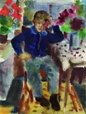 Johannes Kotte, Knabenbildnis, 1957, Watercolour