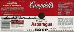 Andy Warhol, Campbell's Soup Can Label: Cream of Asparagus, 1960, Offset in colours