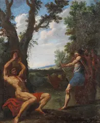 Salvator Rosa, In der Art von - Hl. Sebastian, Oil on canvas