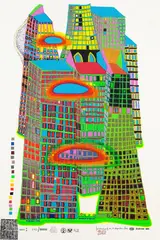 Friedensreich Hundertwasser, Good Morning City. Bleeding Town, 1969, Silkscreen in colours