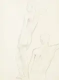 Gerhard Marcks, Zwei Männerakte, 1930, Pencil drawing