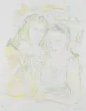 Zwei Mädchen mit Taube by Oskar Kokoschka, 1956, Lithograph in colours, sold Jun 2007