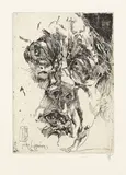 Selbstportrait "barock" by Horst Janssen, 1982, Etching, sold Jun 2007