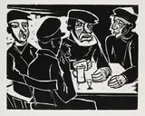 Max Pechstein, In der Kneipe, Kajüte, 1922, Woodcut