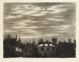 Hans Meid, Steglitzer Mondnacht, 1918, Drypoint
