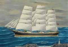 J. Helgesen, Die "Séladon" aus Stavanger, 1927, Oil on fibreboard