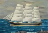 J. Helgesen, Die "Séladon" aus Stavanger, 1927, Oil on fibreboard