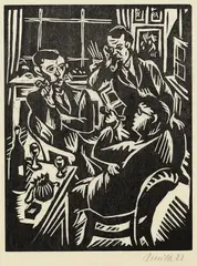 Max Unold, In Memoriam René Beeh, 1922, Woodcut