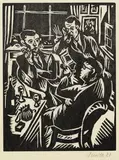 Max Unold, In Memoriam René Beeh, 1922, Woodcut