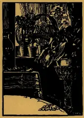 Wilhelm Laage, 2 Bll.: Fensterecke. Kartoffelernte (I.), 1898, Woodcut