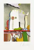 Karl Korab, 2 Bll.: Schießbude. Stilleben mit Schädel, 1971, Lithograph in colours